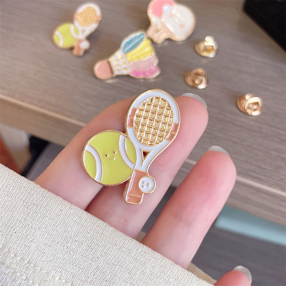 Table Tennis Daily - Zinc Alloy Brooches Stylish Badminton Brooch