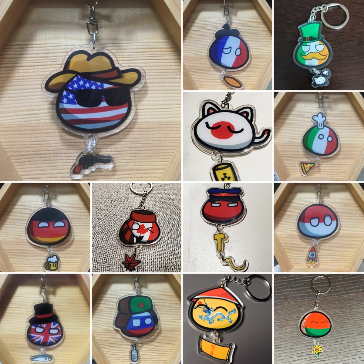 Table Tennis France - 21 Styles Countryballs Keychain Doll UK