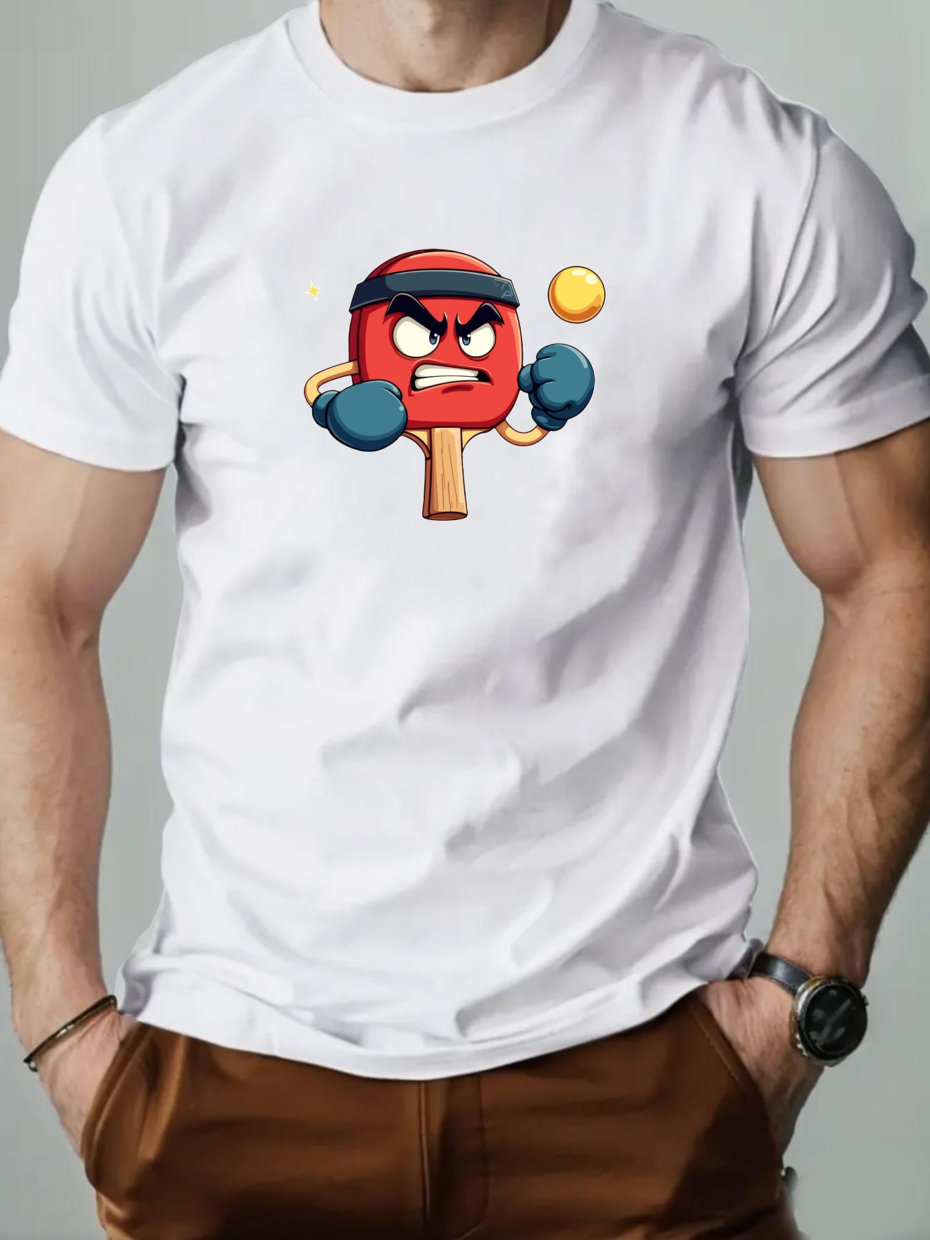 Table Tennis Graphics - Funny Angry Table Tennis Paddle T-Shirt