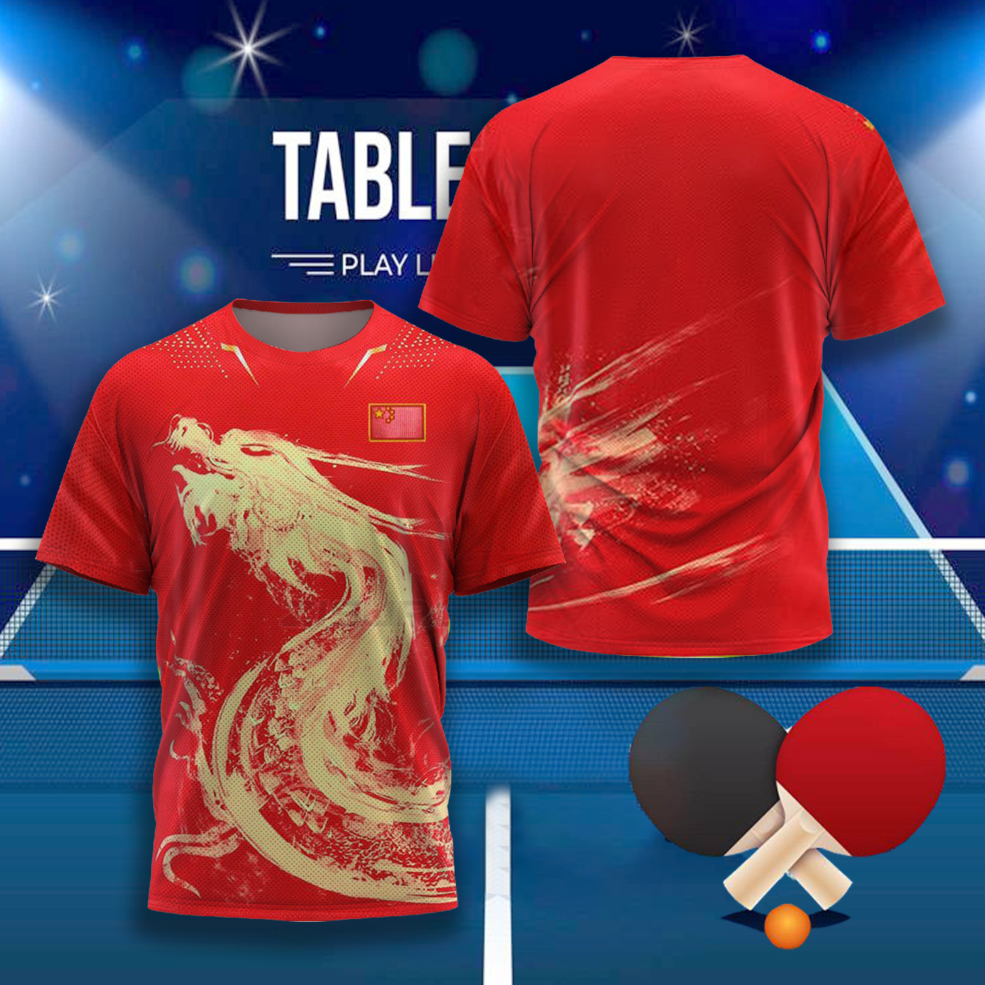 Table Tennis Daily - CHINA Dragon Table Tennis Graphic T