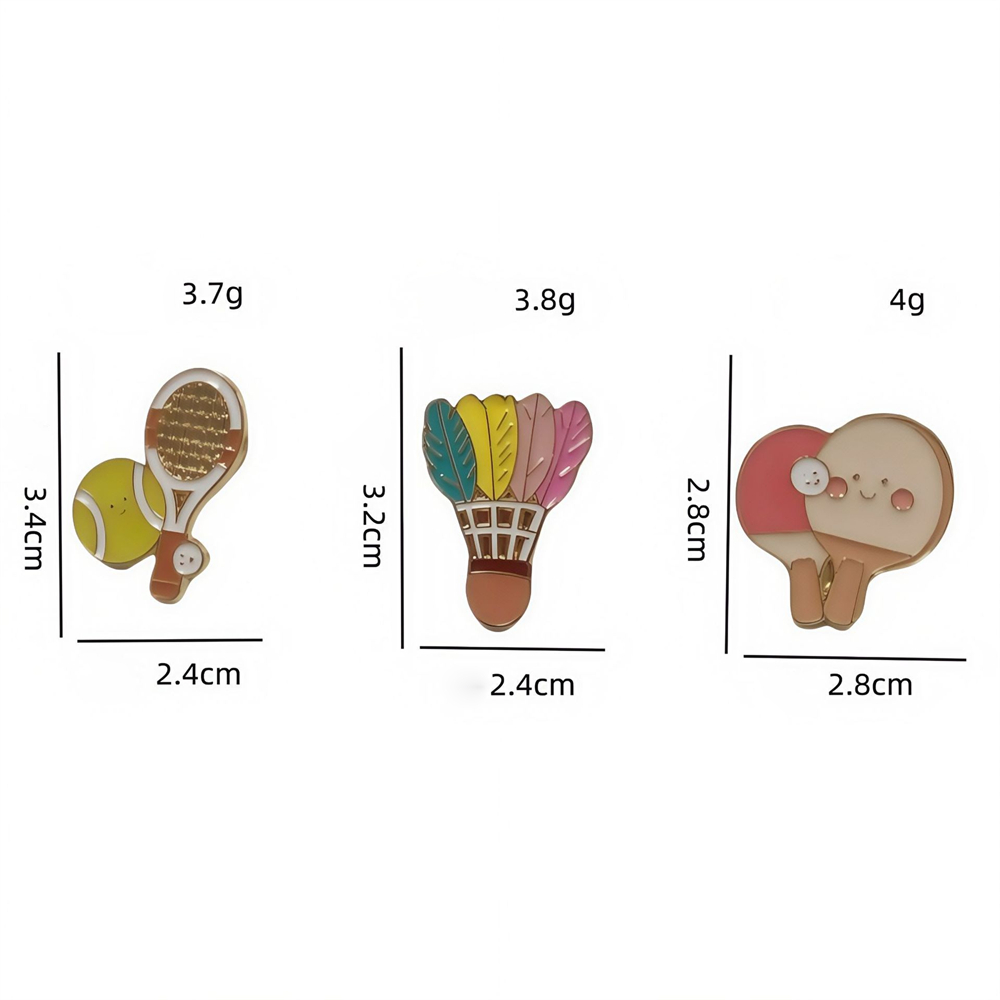 Zinc Alloy Brooches Stylish Ba - Table Tennis Daily recensione e prezzo