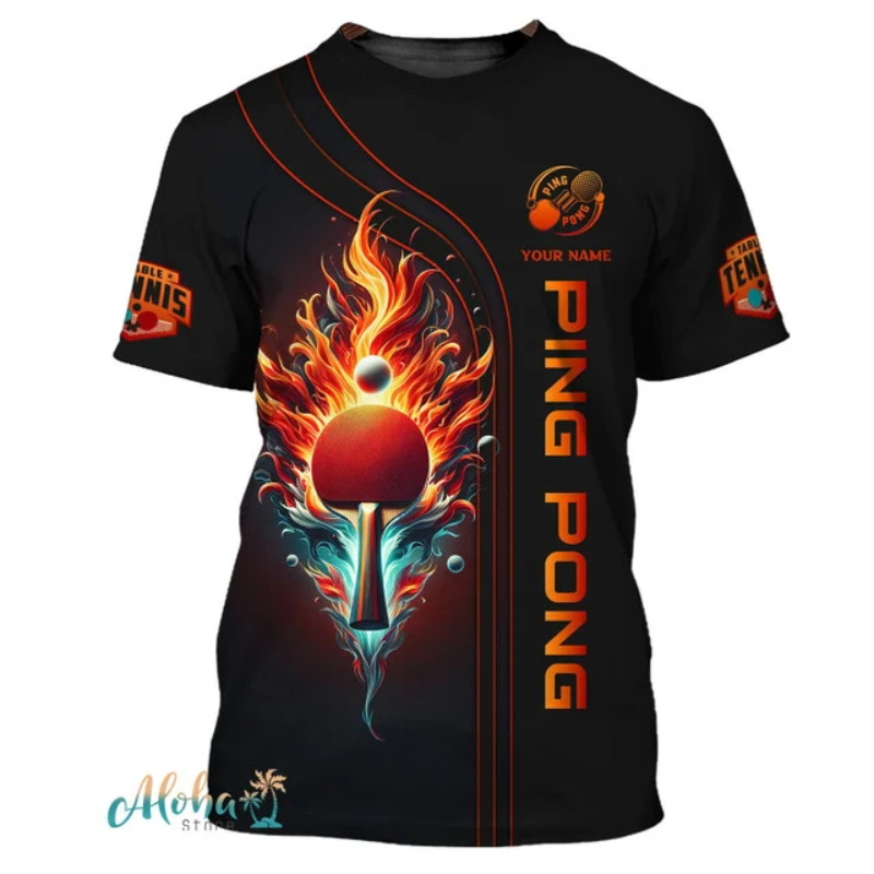 Full Print Ping Pong Tshirts F - Table Tennis Daily recensione e prezzo